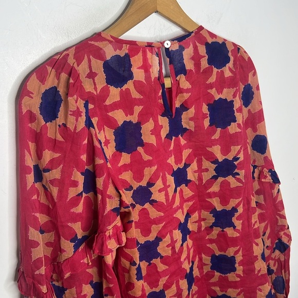 Banjanan Margot Shibori Clamp Dye Geometric Print Blouse - Picture 6 of 16
